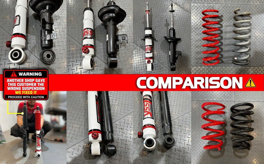 Phuộc zin không tùy chỉnh và phuộc đô YSS DTG Plus có tùy chỉnh